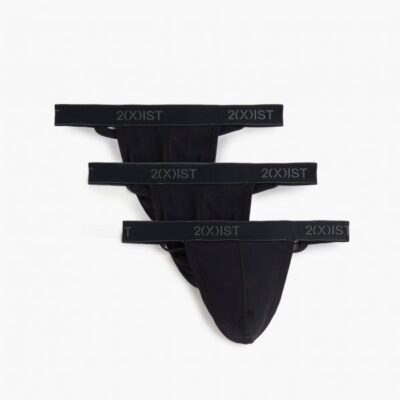 2(X)IST Quick Delivery Essential Cotton Y-Back Thong 3-Pack